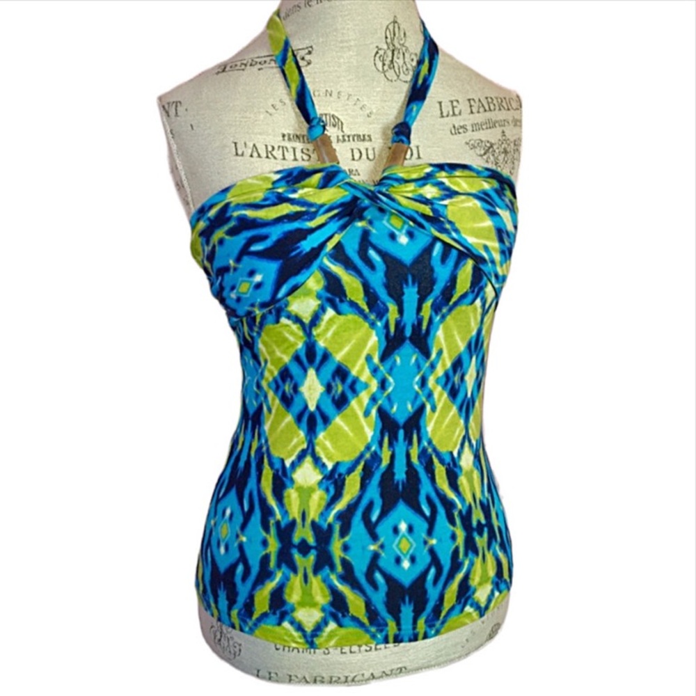 Women's  Tropical Tie Dye Halter Top